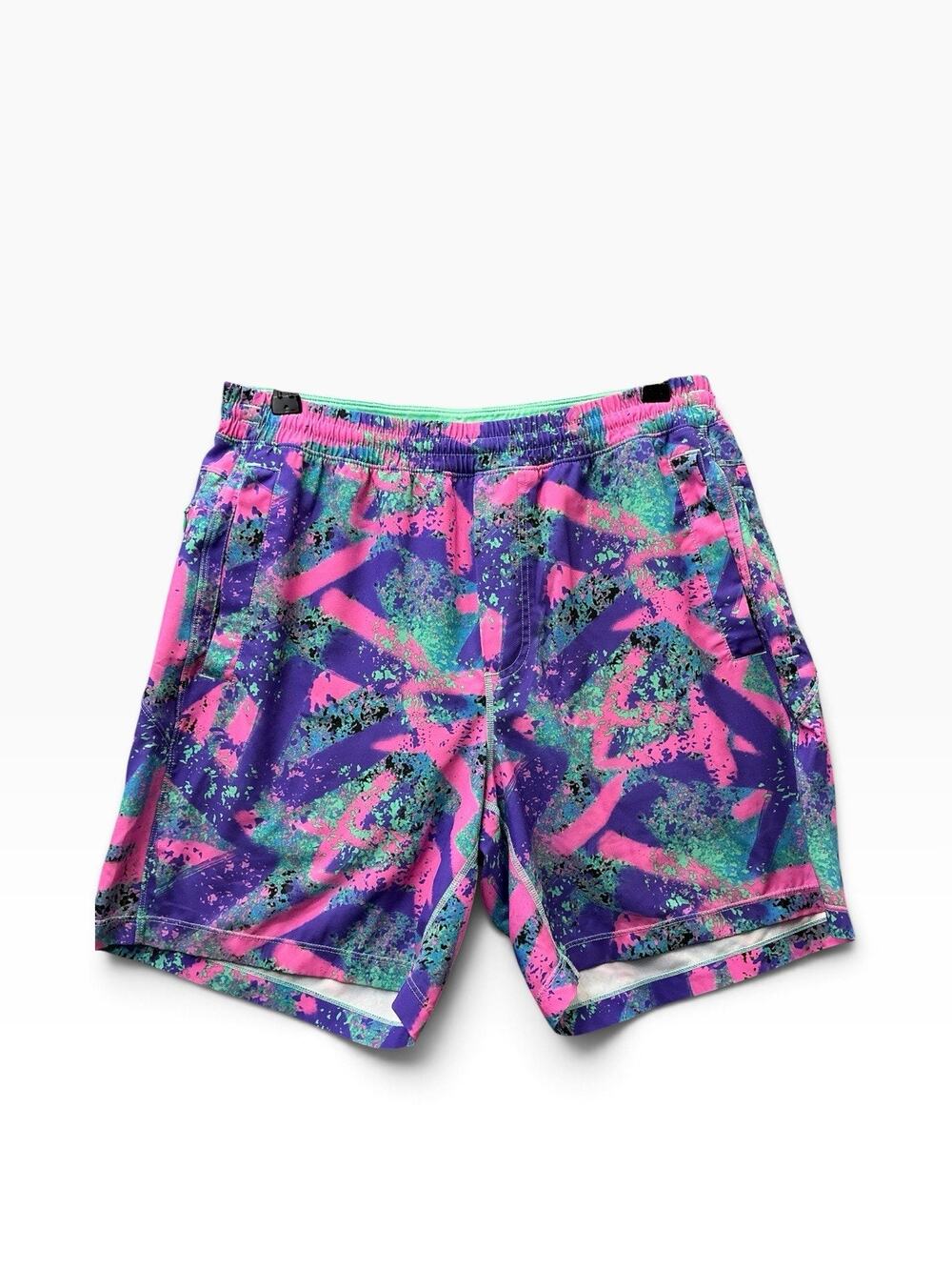 Birddogs Men's Large Athletic Swim Trunks Quick-Dry, Lined, Zip Pockets